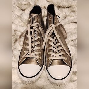 Stylish Metallic High-Top Sneakers